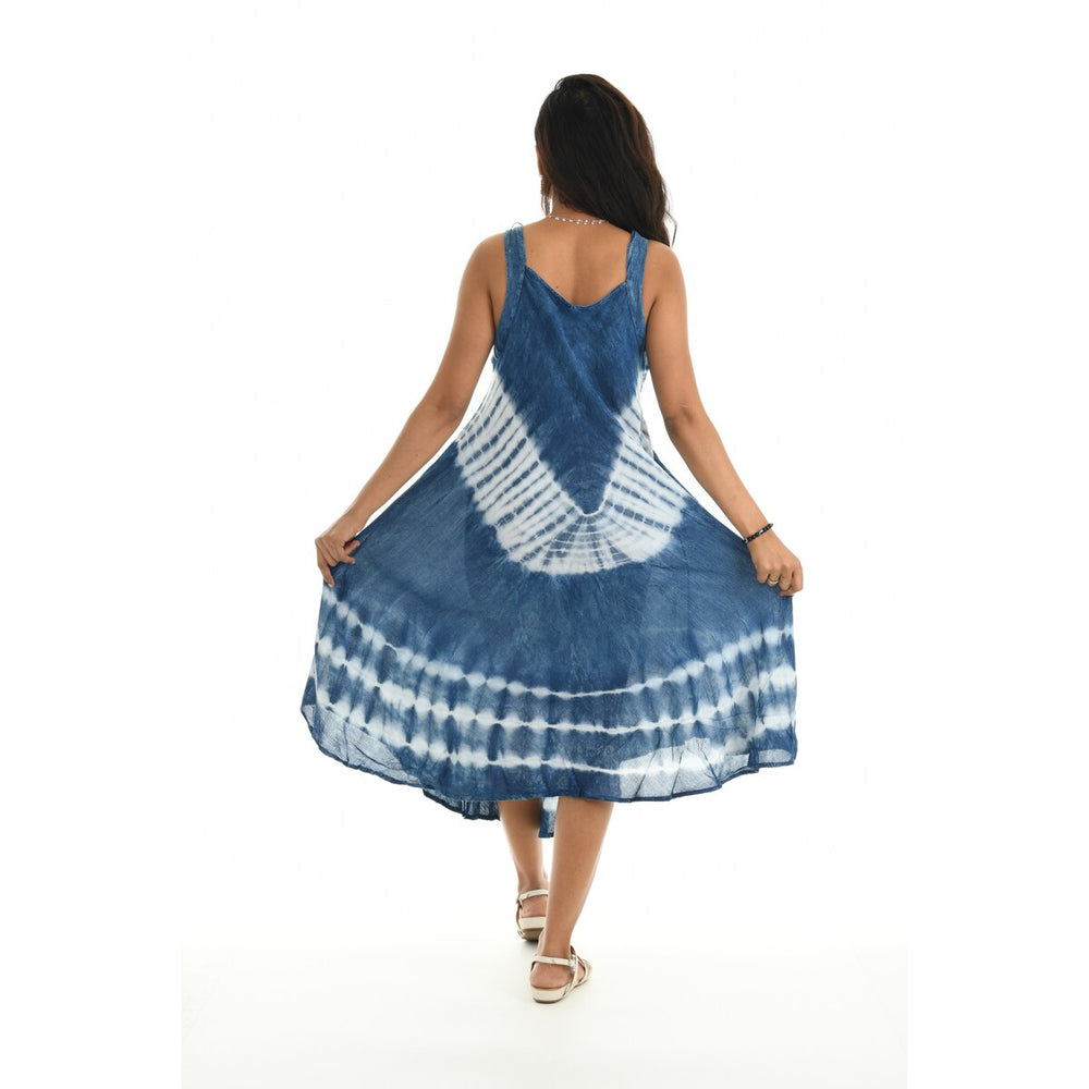 Tie-Dye Sleeveless Umbrella Dress