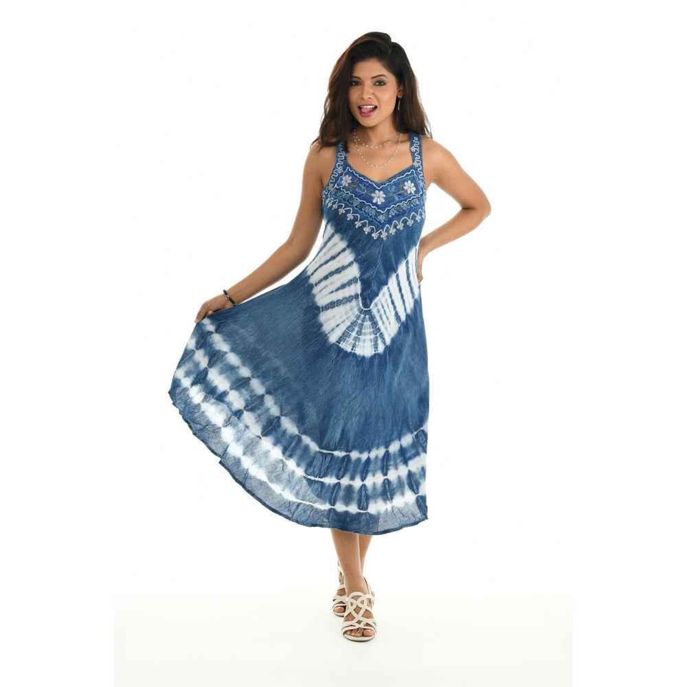 Tie-Dye Sleeveless Umbrella Dress