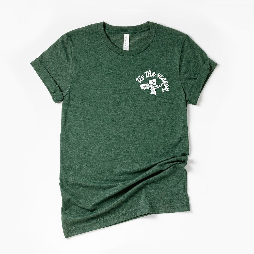 Tis The Season Holly Berries Mini Short Sleeve Crewnneck Tee