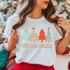 Tis The Season Trees Grunge Short Sleeve Crewnneck Tee