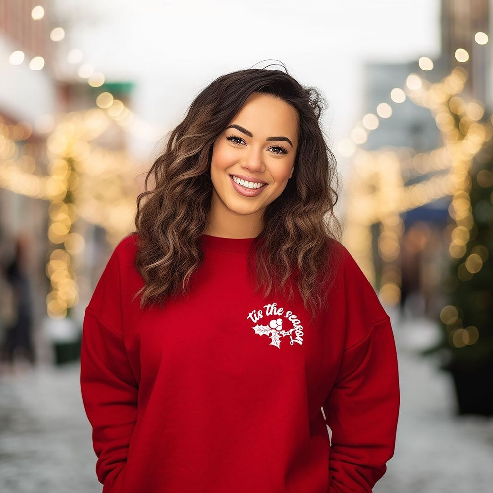 Tis the Season Holly Berries Mini Graphic Sweatshirt