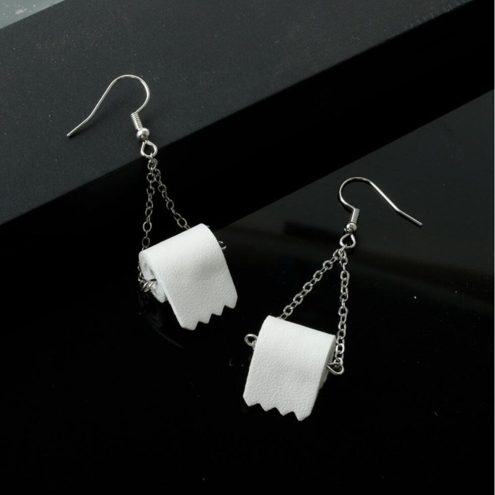 Toilet Paper Roll Drop Earrings