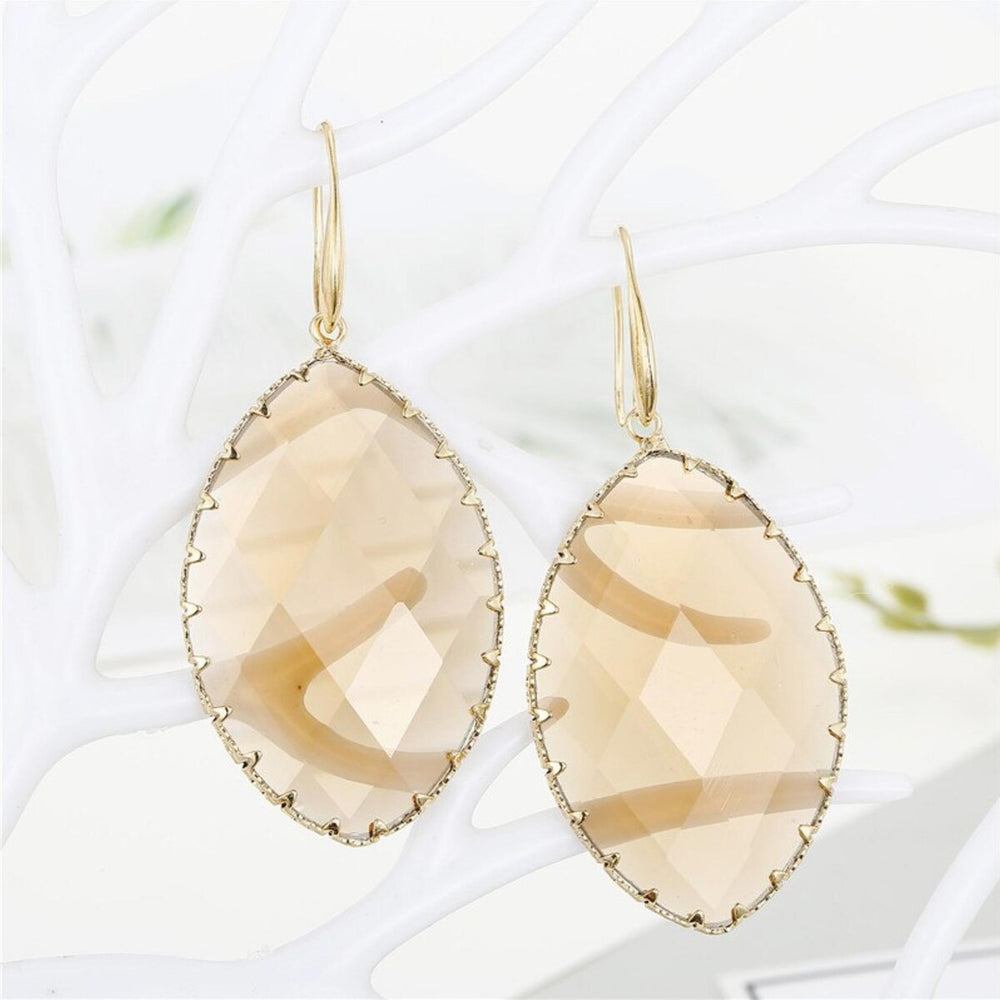 Transparent Champagne Marquis Drop Earrings