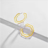 Transparent Yellow Hexagonal Hoop Earrings