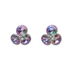 Tri Rivoli Crystal Stud Earrings with Vitrail Light Swarovski Crystals