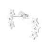 Tri-Star Sterling Silver Stud Earrings