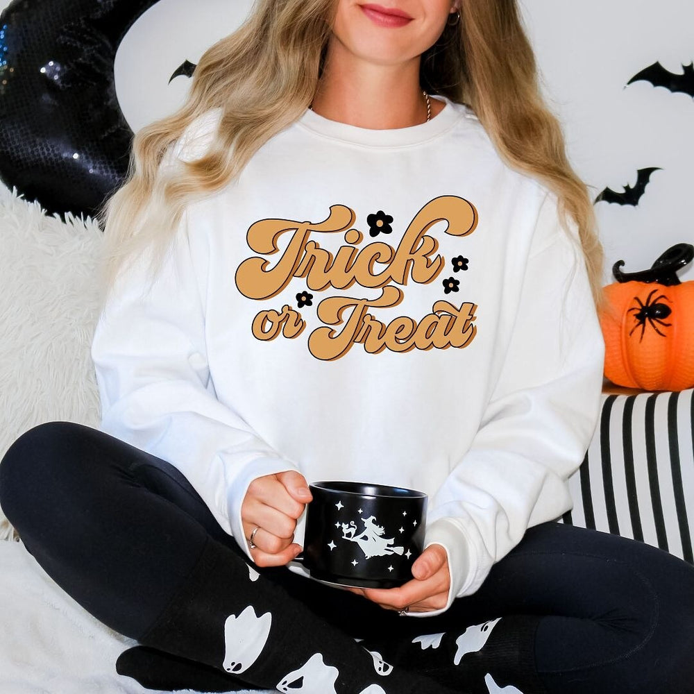 Trick Or Treat Flowers Sweatshirt