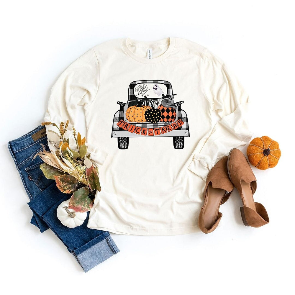 Trick Or Treat Truck Long Sleeve Tee