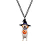 Trick Or Treating Dog Pendant Necklace - White