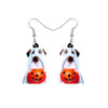 Trick Or Treating Ghost Dog Acrylic Drop Earrings