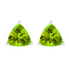 Trillion Shape 3.60Ct Natural Peridot Sterling Silver Stud Earrings