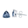 Trillion Shape 4.00Ct Natural London Blue Topaz Sterling Silver Stud Earrings