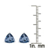 Trillion Shape 4.00Ct Natural London Blue Topaz Sterling Silver Stud Earrings