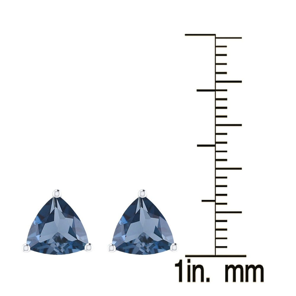 Trillion Shape 4.00Ct Natural London Blue Topaz Sterling Silver Stud Earrings