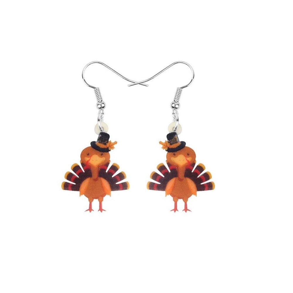 Turkey In Hat Drop Earrings