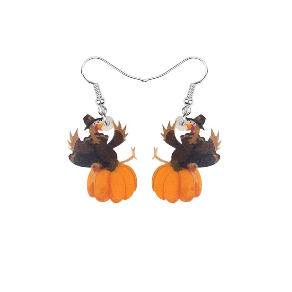 Turkey Pumpkin Acrylic Drop Earrings