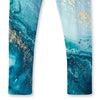 Turquoise Abstract Marble Print Leggings