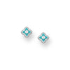 Turquoise Enamel Flower Drop Earrings - Ag Sterling