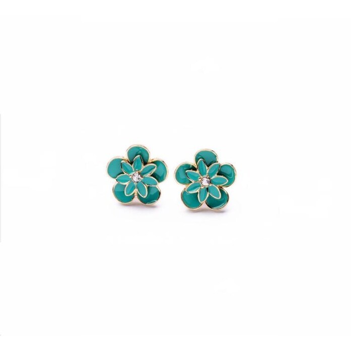 Turquoise Layered Flower Stud Earrings