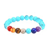 Turquoise and Chakra Bead Stretch Bracelet