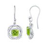 Twisted Wire Earrings in Sterling Silver Natural Peridot 2.20Ct