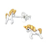 Two-Tone Running Unicorn Stud Earrings