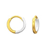 Two-Tone Sterling Silver 18k Gold-Plated Huggie Earrings