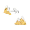 Two-Tone Sterling Silver Gold-Plated Mountain Range Stud Earrings