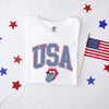 USA Patriotic Lips Garment Dyed Tee