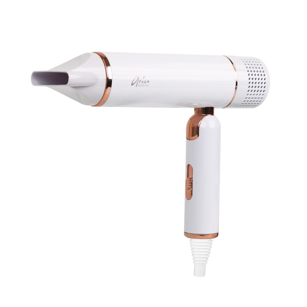 Ultra Sleek Foldable Travel Hair Dryer - Rose Gold/White