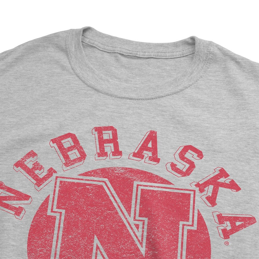 University Nebraska Classic Retro Stamp Unisex Adult Heathered Premium T Shirt