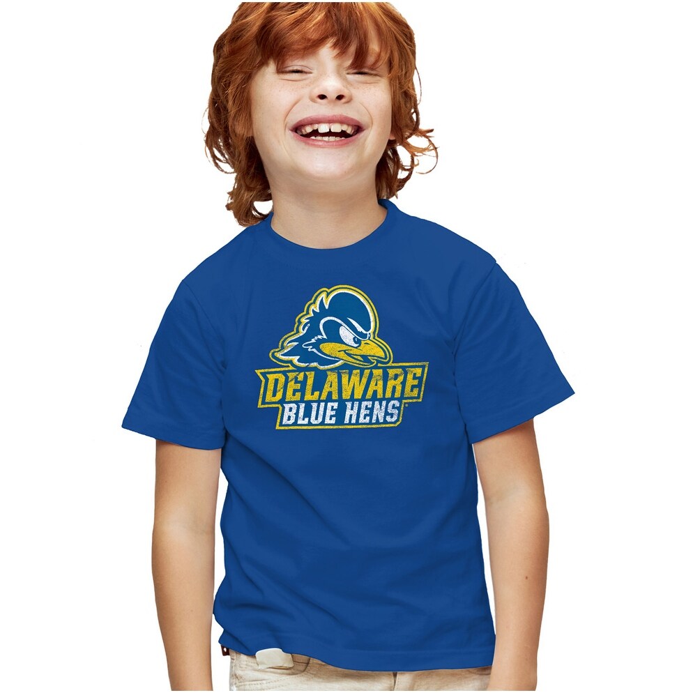 University of Delaware Distressed Primary Kids T Shirt for Youth Boys and Girls