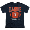 University of Illinois Football Ball Kids T Shirt for Youth Boys and Girls