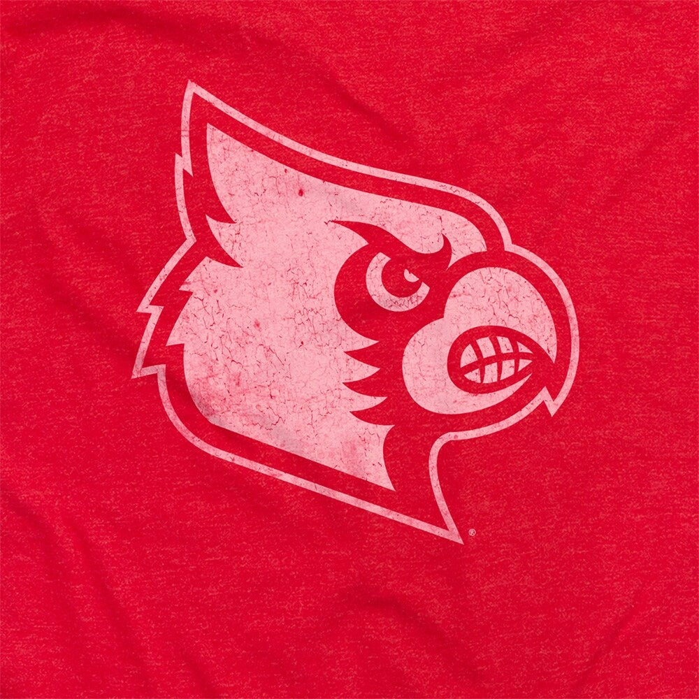 University of Louisville Simple Distressed Logo Unisex Adult Heathered Premium T Shirt