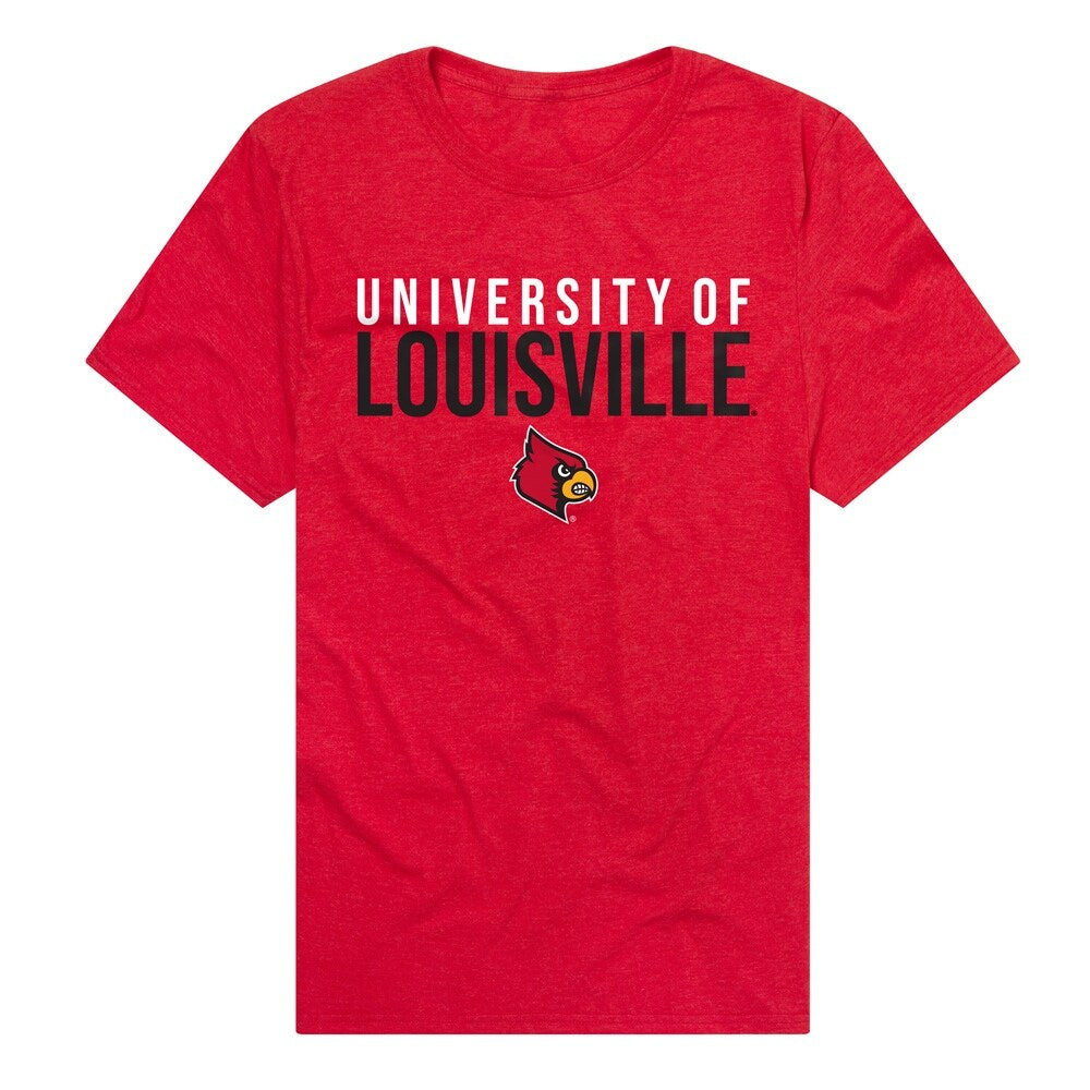 University of Louisville Stacked Unisex Adult Heathered Premium T Shirt