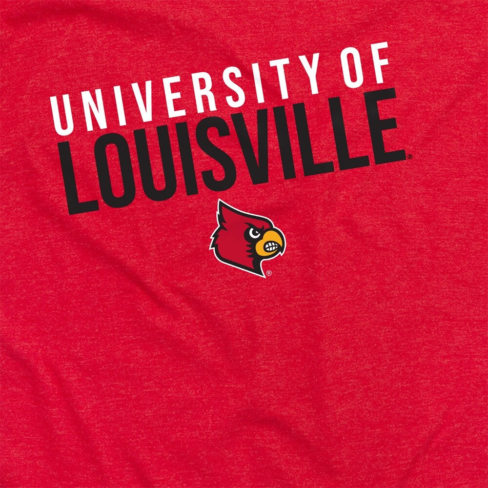 University of Louisville Stacked Unisex Adult Heathered Premium T Shirt