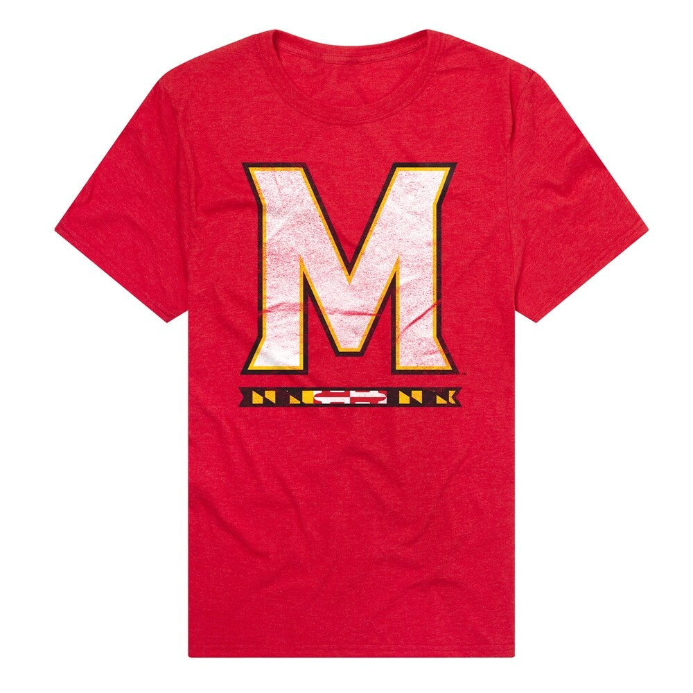 University of Maryland Primary Logo Unisex Adult Heathered Premium T Shirt