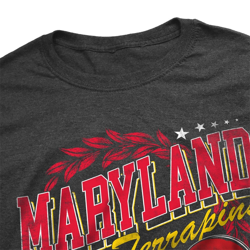 University of Maryland Terrapins Classic Football Unisex Adult Heathered Premium T Shirt