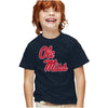 University of Mississippi Distressed Primary Kids T Shirt for Youth Boys and Girls