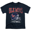 University of Mississippi Football Helmet Kids T Shirt for Youth Boys and Girls