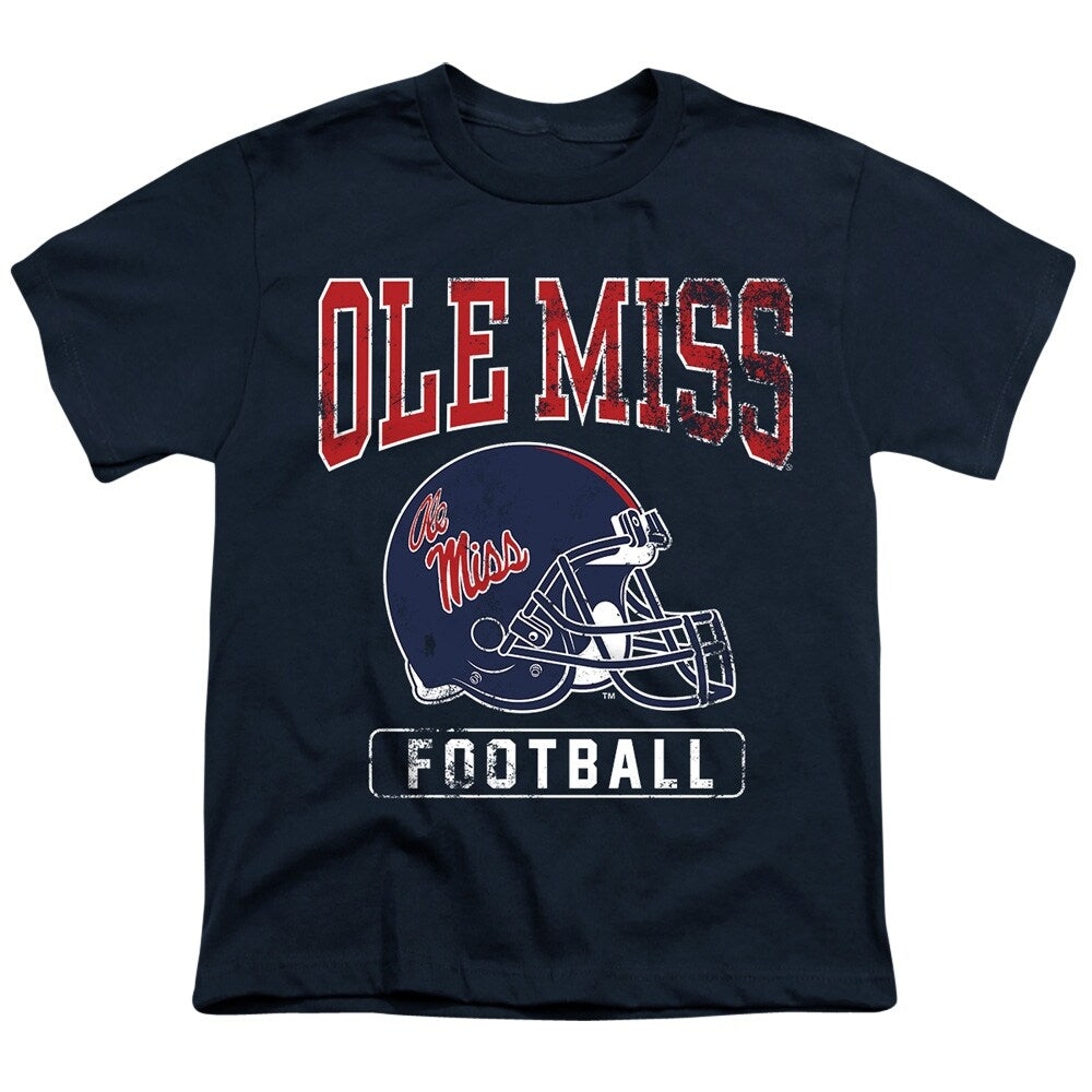 University of Mississippi Football Helmet Kids T Shirt for Youth Boys and Girls