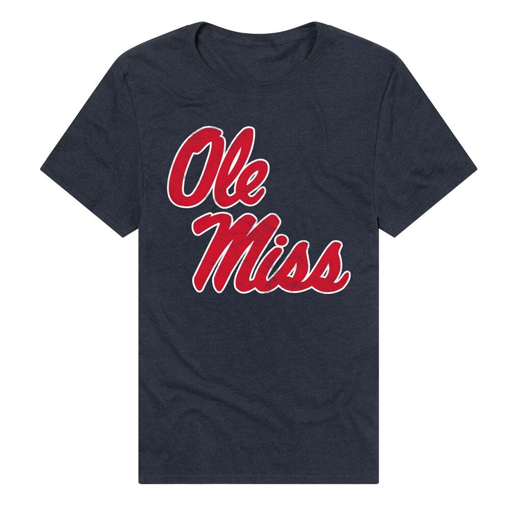 University of Mississippi Primary Logo Unisex Adult Heathered Premium T Shirt