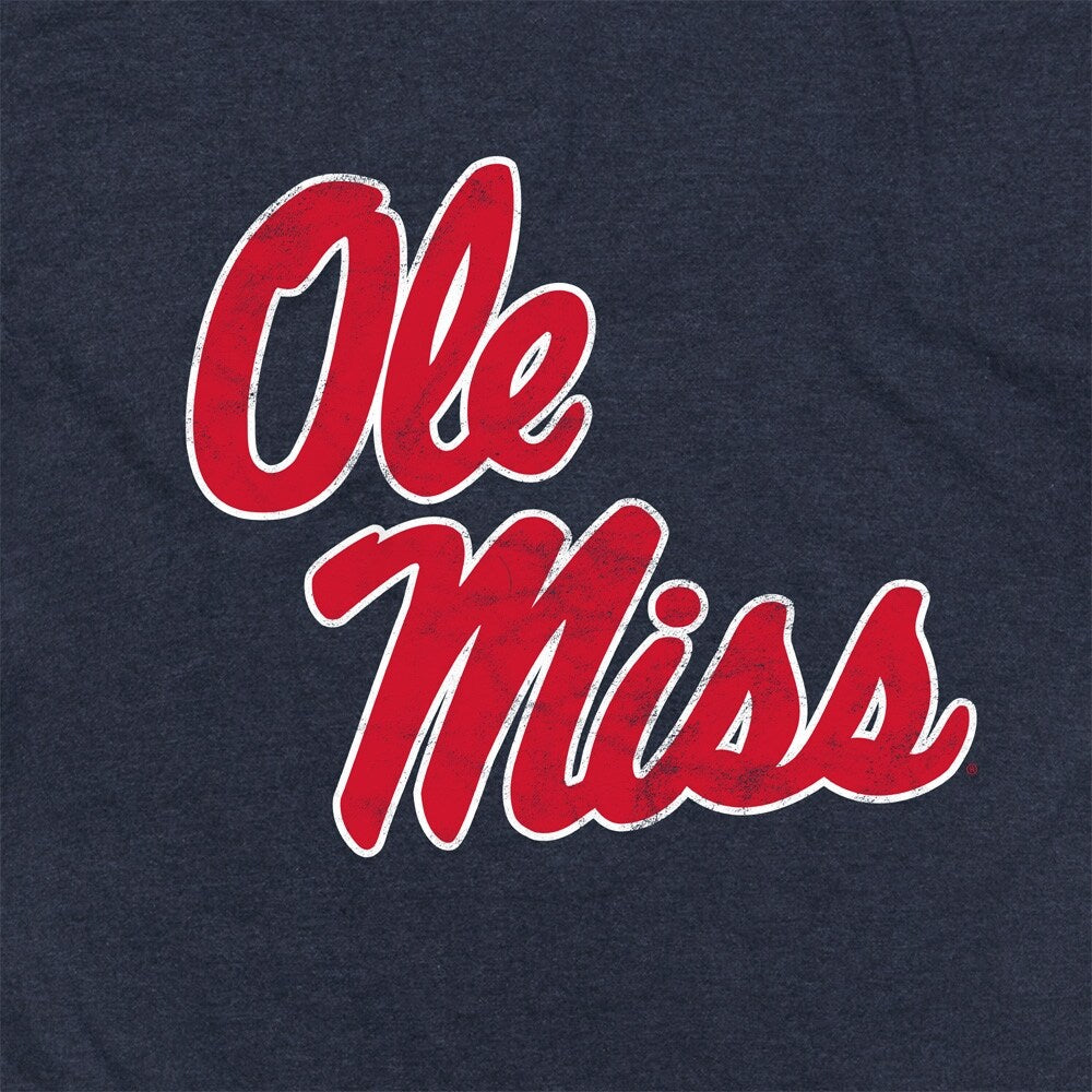 University of Mississippi Primary Logo Unisex Adult Heathered Premium T Shirt