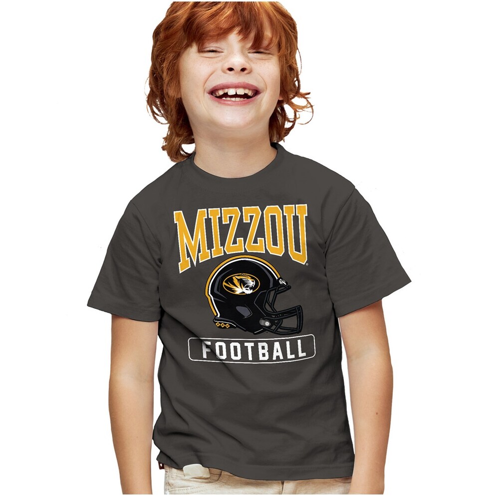 University of Missouri Football Helmet Kids T Shirt for Youth Boys and Girls