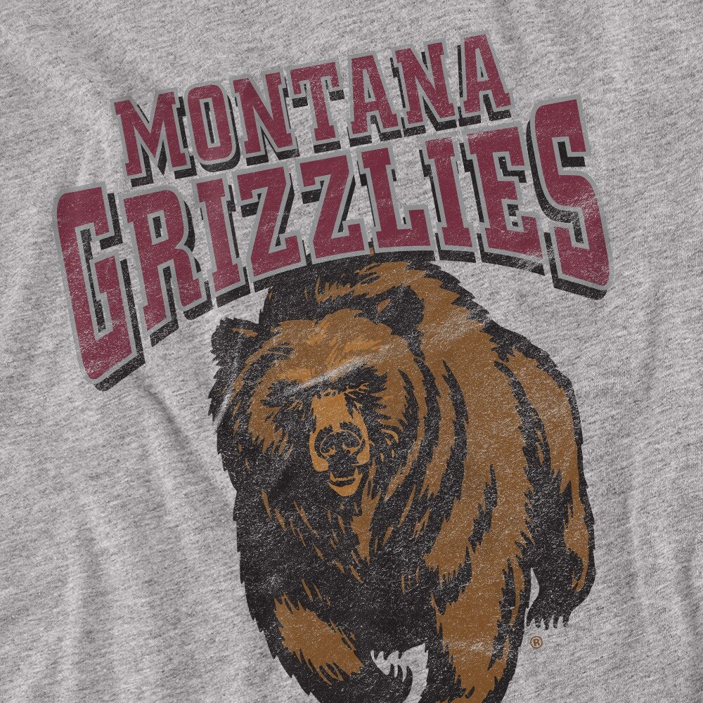 University of Montana Distressed Primary Kids T Shirt for Youth Boys and Girls