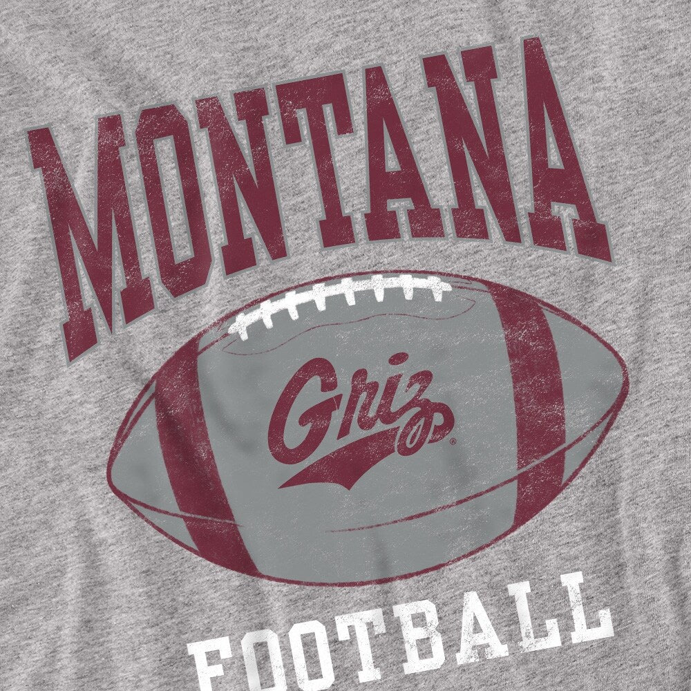 University of Montana Football Ball Kids T Shirt for Youth Boys and Girls