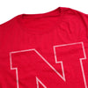 University of Nebraska Simple Distressed Logo Unisex Adult Heathered Premium T Shirt