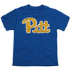 University of Pittsburgh Distressed Primary Logo Kids T Shirt for Youth Boys and Girls