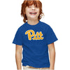 University of Pittsburgh Distressed Primary Logo Kids T Shirt for Youth Boys and Girls