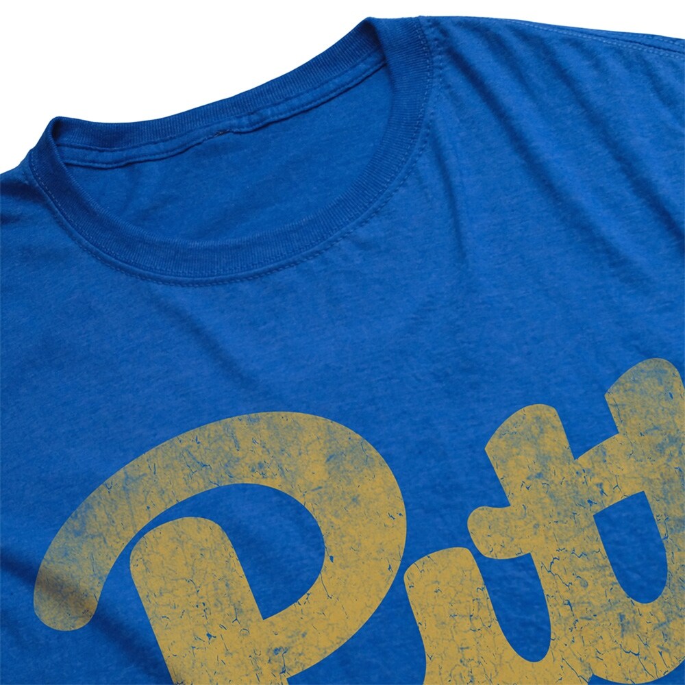 University of Pittsburgh Simple Distressed Logo Unisex Adult Heathered Premium T Shirt